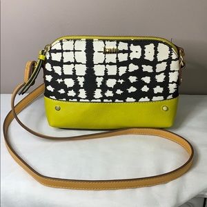 Kate Landry Purse Yellow Black White Nearly New!